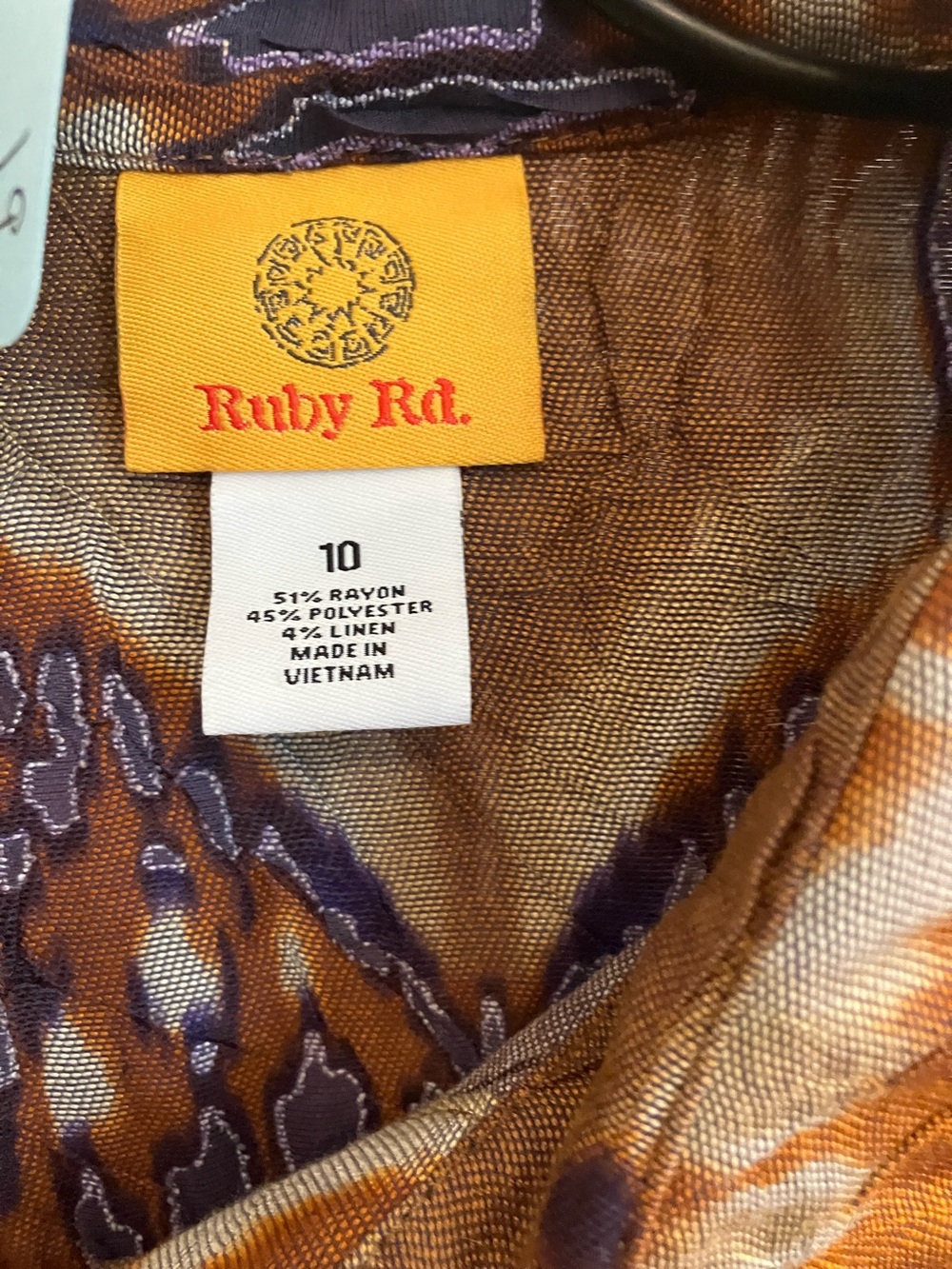 Ruby Rd. Brown and Blue Abstract Button-Front Shirt - Picture 3 of 4
